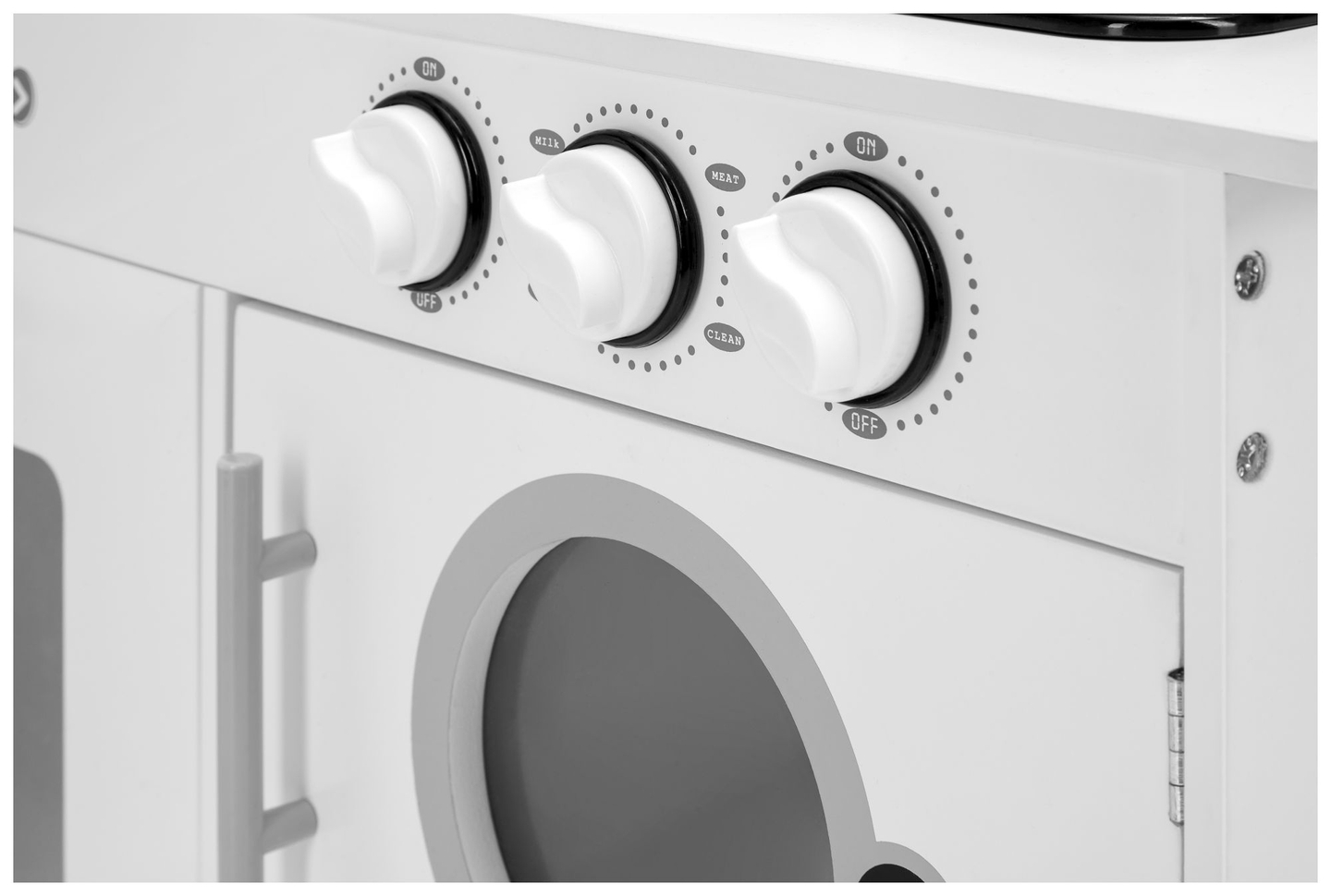 Cucina ad angolo in legno XXXL con frigorifero, forno, lavatrice, grembiule e accessori