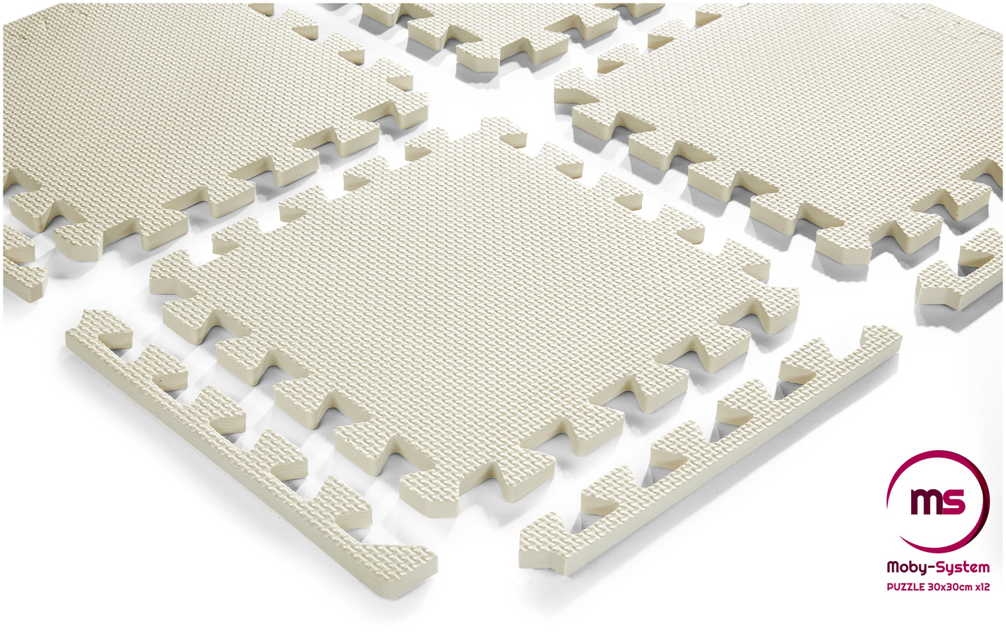 Puzzle in schiuma 12 pezzi. - tappetino didattico in schiuma 120 x 90 x 1.2cm con bordi - grigio