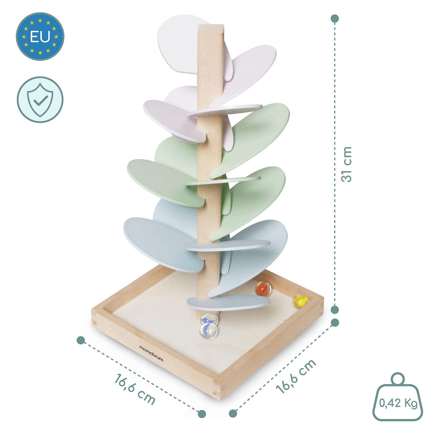 Culodromo in legno - albero sonoro con palline