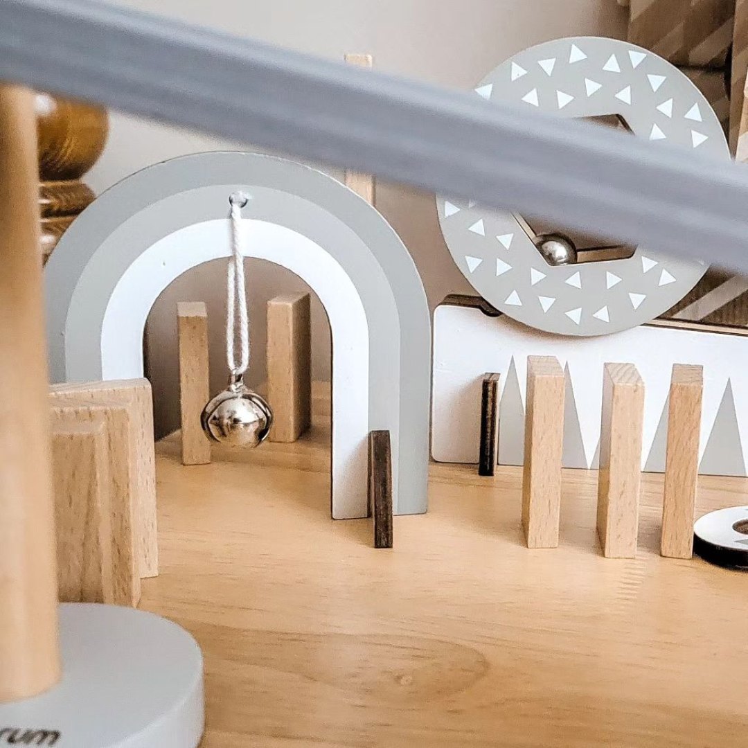 Blocchi di domino in legno - percorso ad ostacoli - 48 elementi