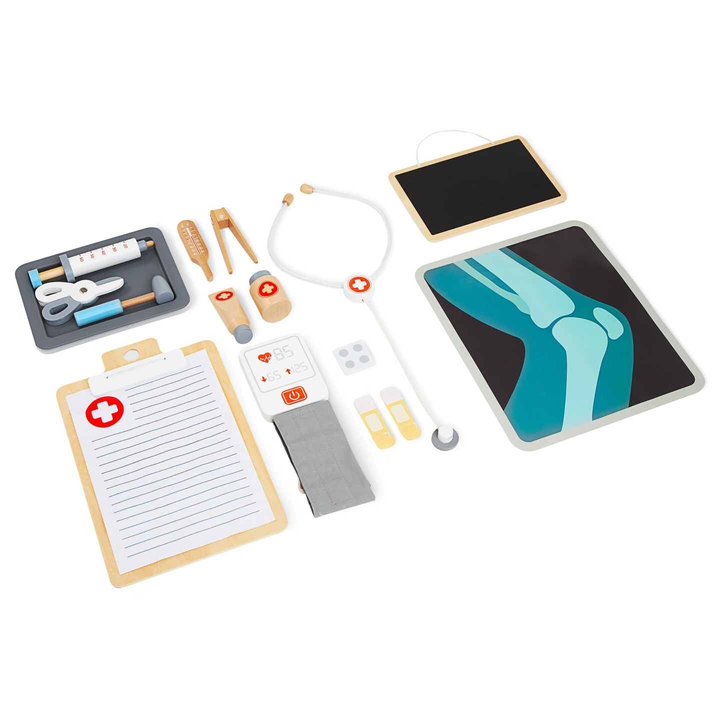Ambulatorio medico in legno XXL - Set medico con accessori