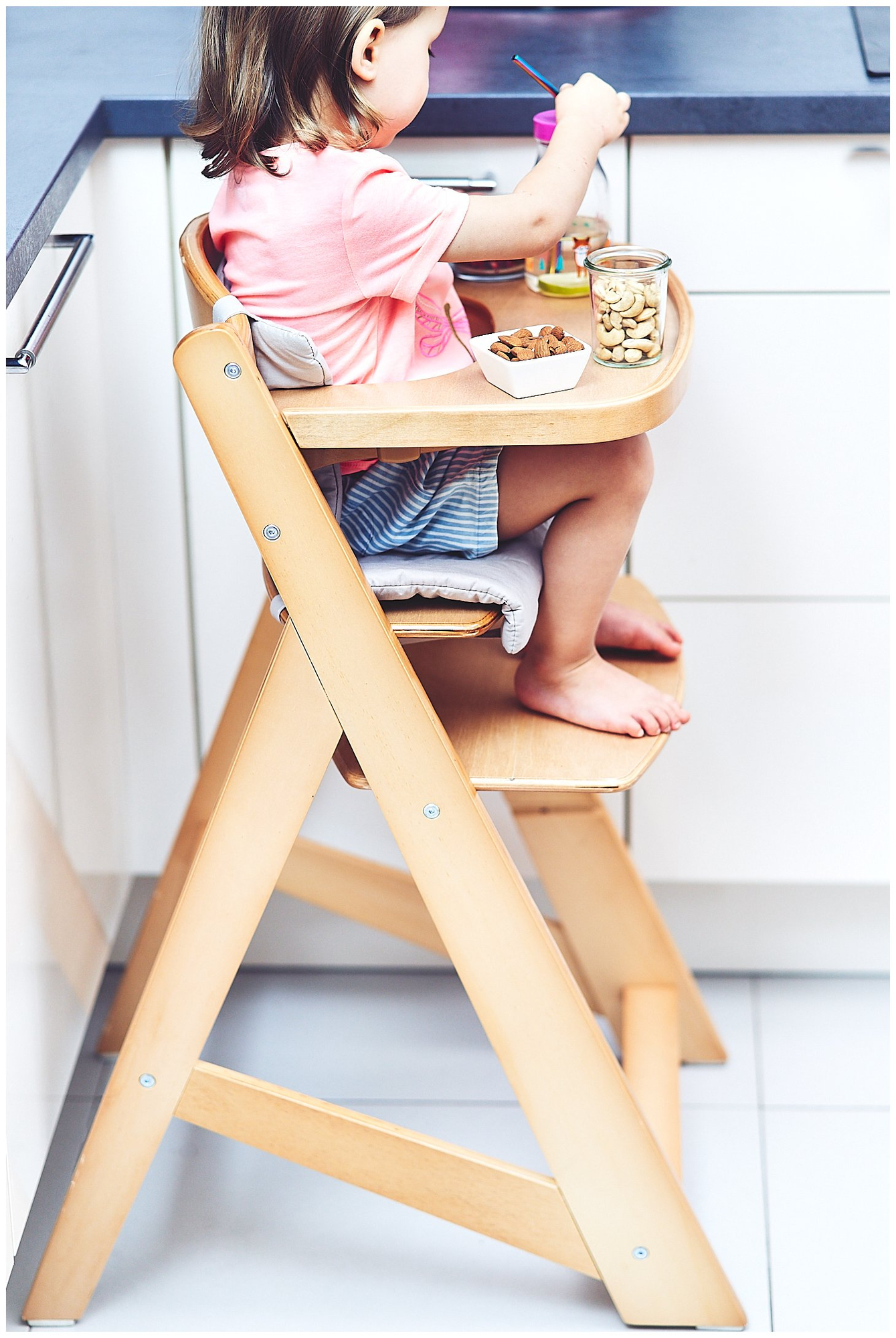 Sedia per alimentazione in legno Moby-System WOODY - colore legno naturale