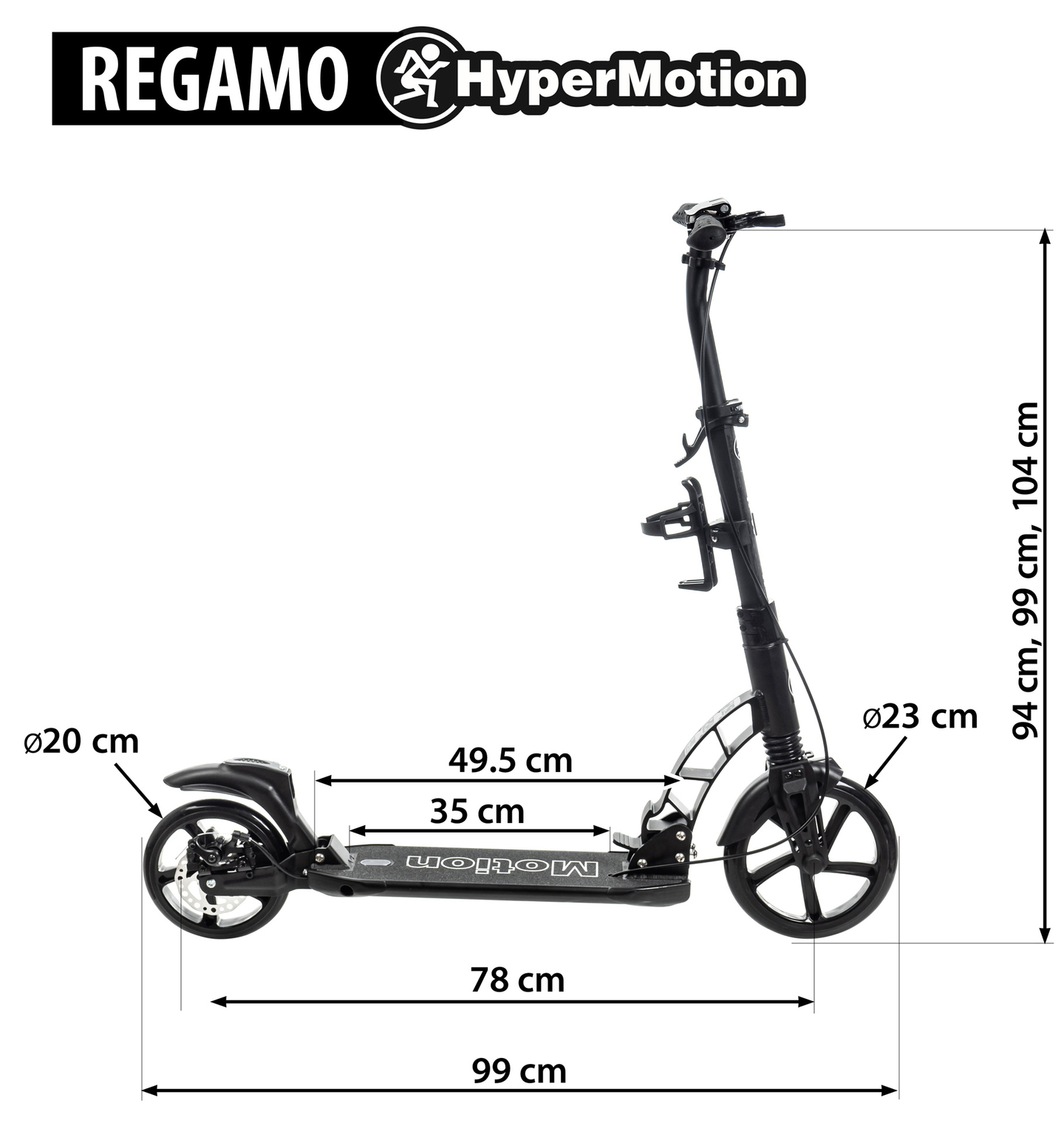HyperMotion REGAMO scooter per adulti - nero