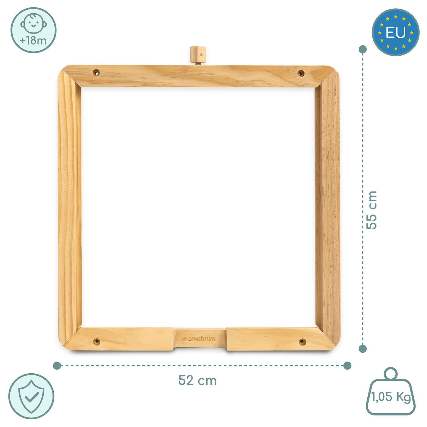 Cornice da parete in legno - per il montaggio delle lavagne didattiche Mamabrum