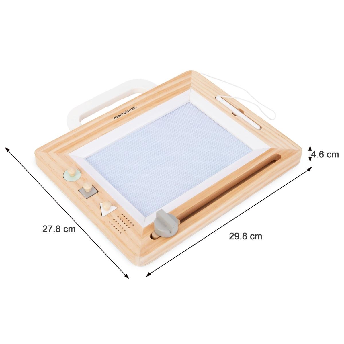 Album di ritagli in legno con francobolli - tavolo da disegno