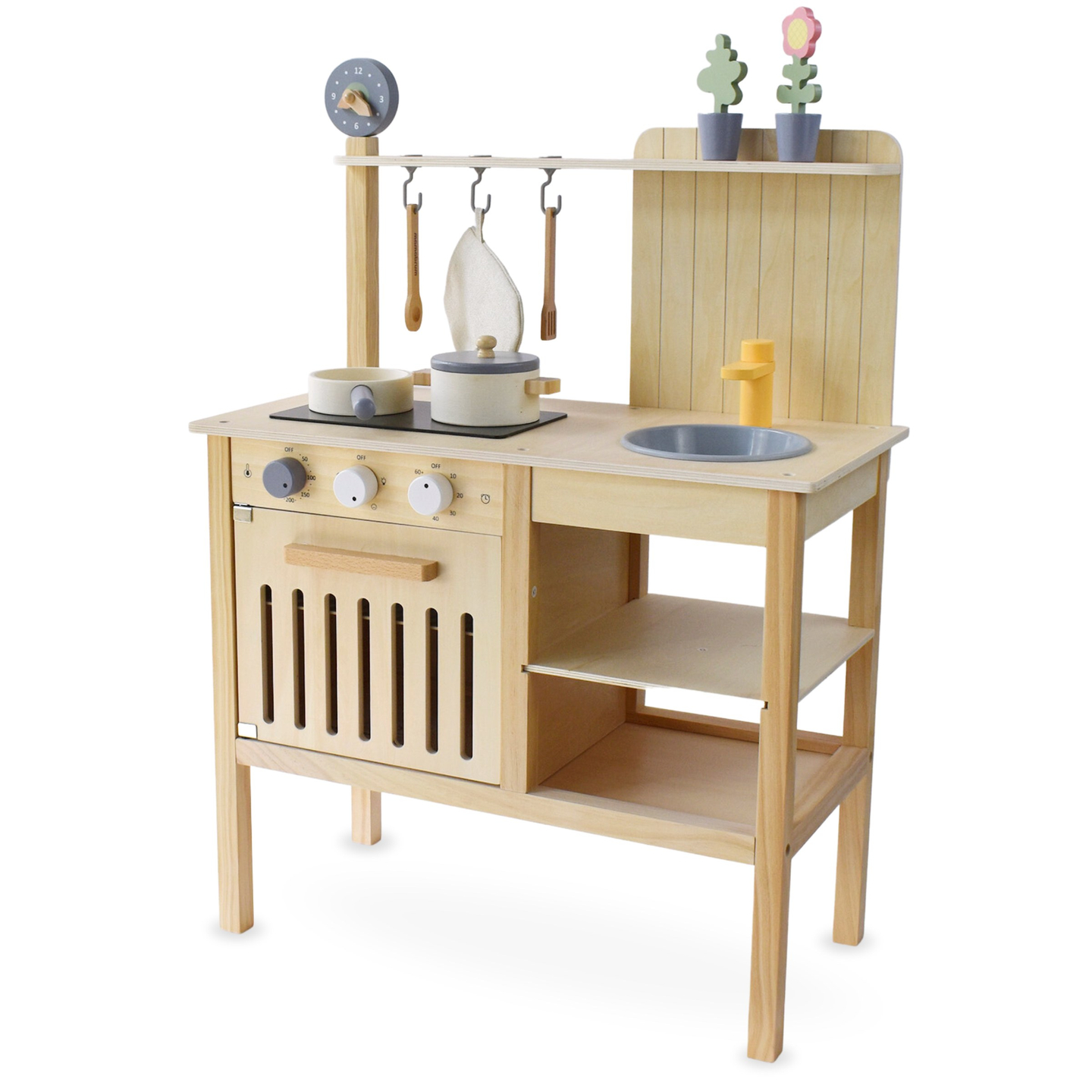 Cucina da giardino in legno con accessori - natural boho