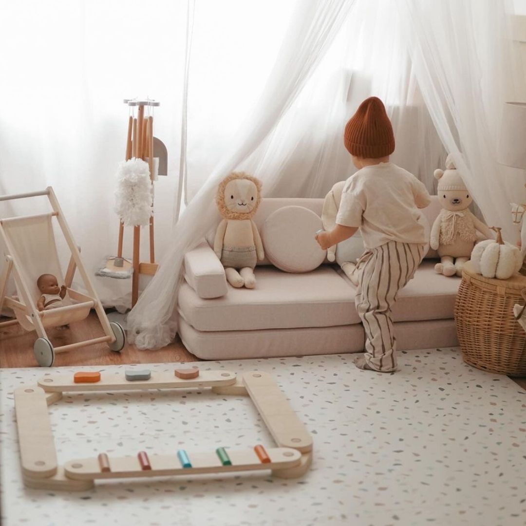 Pista di equilibrio in legno - percorso sensoriale - 14 elementi