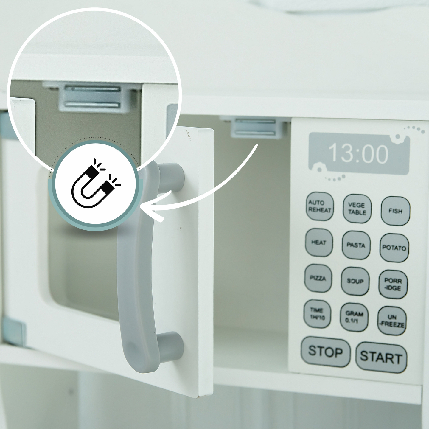 Cucina per bambini in legno con microonde