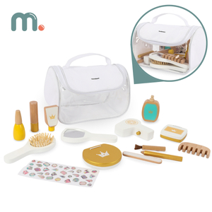Set da trucco per bambini - borsa per il trucco + accessori in legno, 15 pezzi