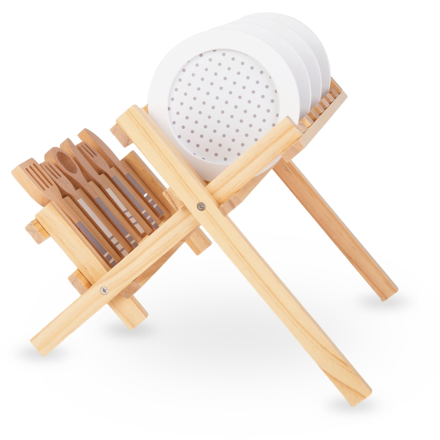 Accessori da cucina in legno con asciugapentole - set per bambini