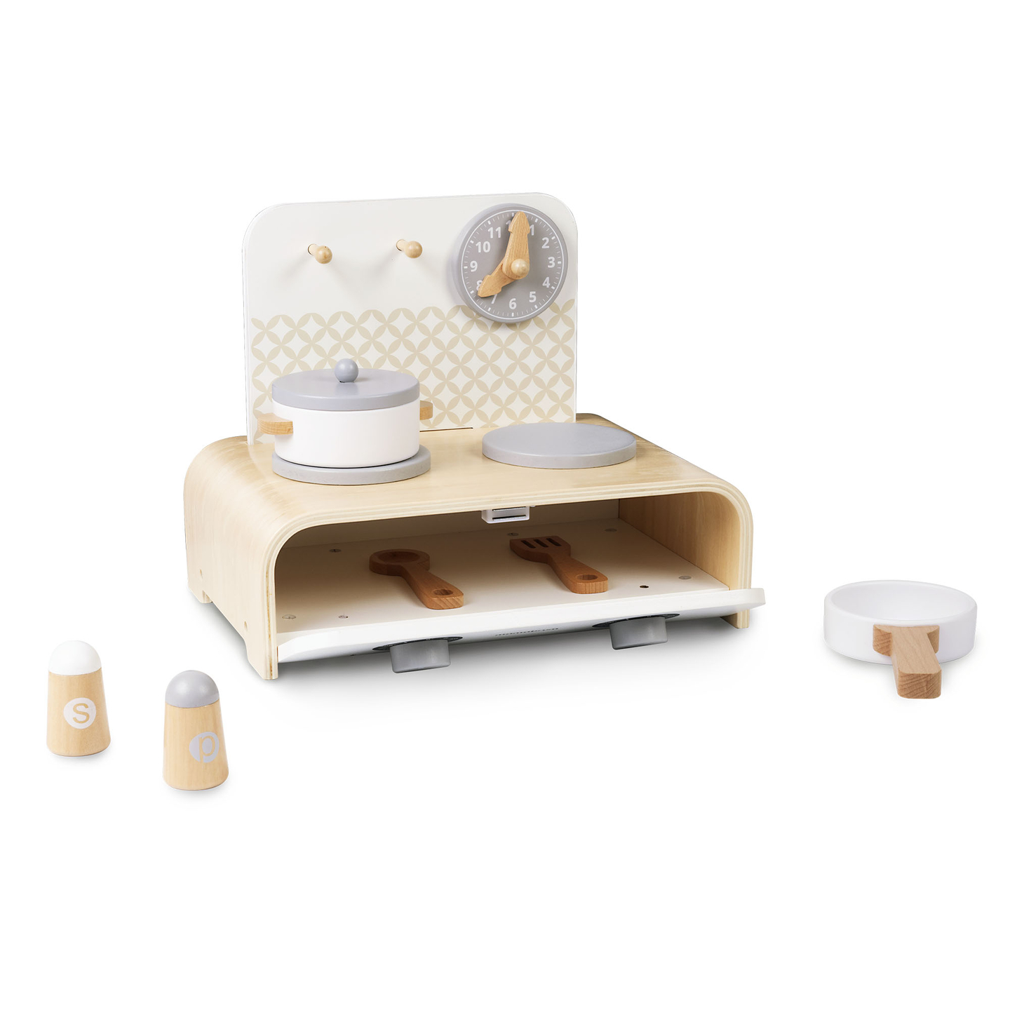 Mamabrum Cucina pieghevole in legno per bambini - Set con pentole, accessori da cucina e contenitori