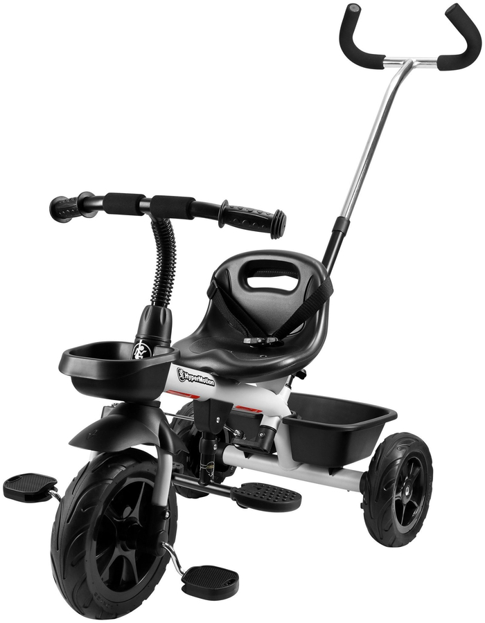 HyperMotion TOBI VECTOR triciclo - ruote gonfiabili eterne + barra di spinta. Colore: grigio chiaro.