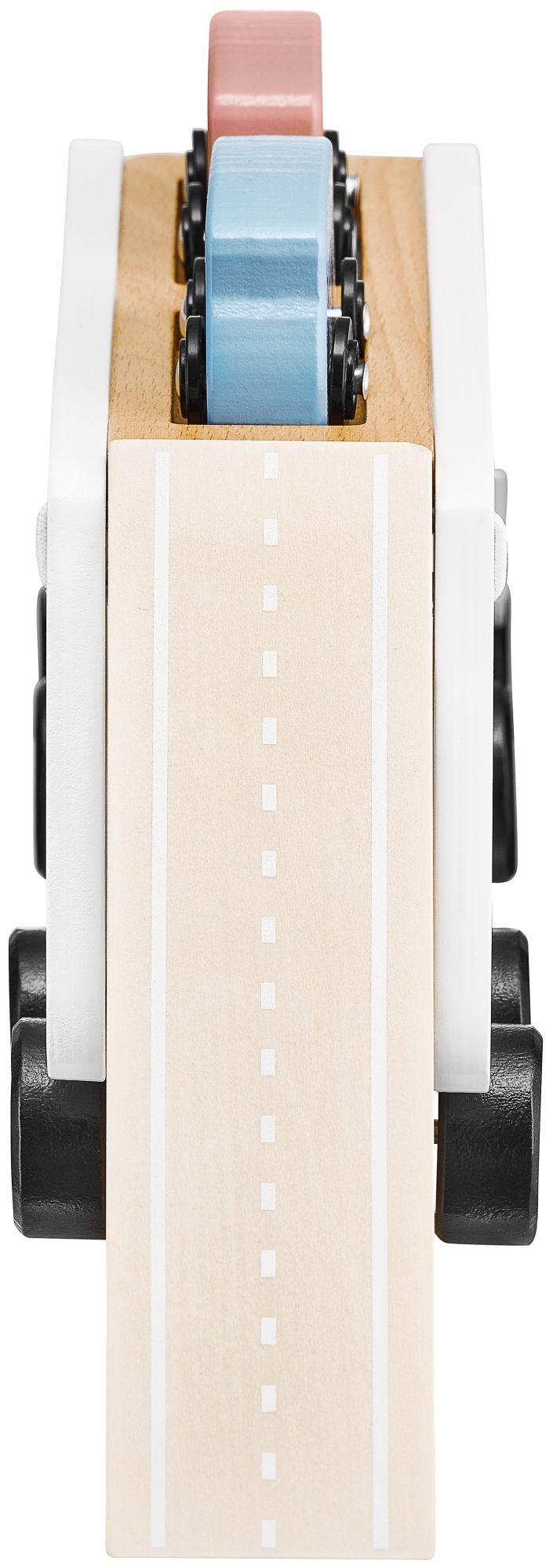 Camion-rimorchio in legno con 4 autovetture