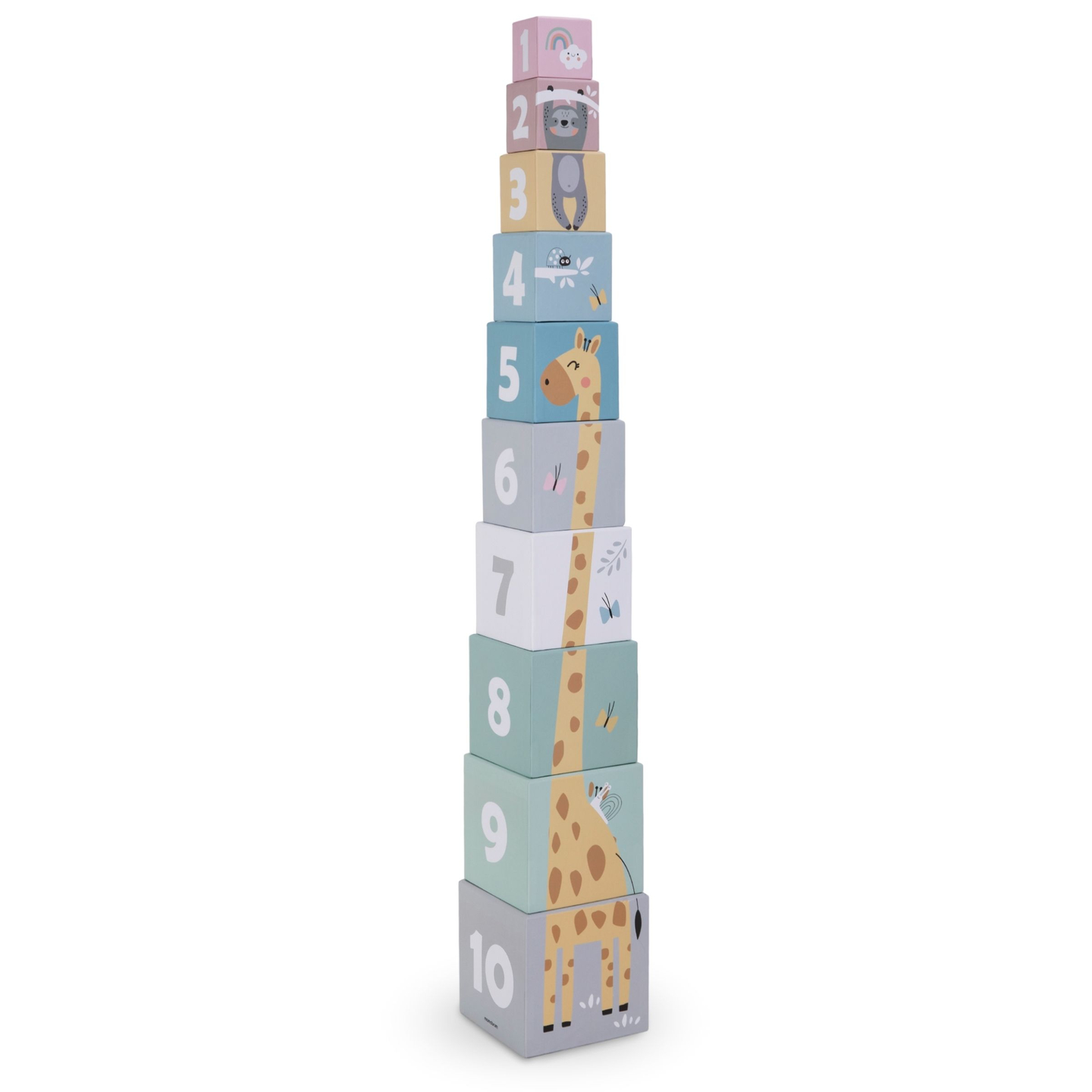 Torre dei puzzle per bambini 10 pezzi - numeri e animali