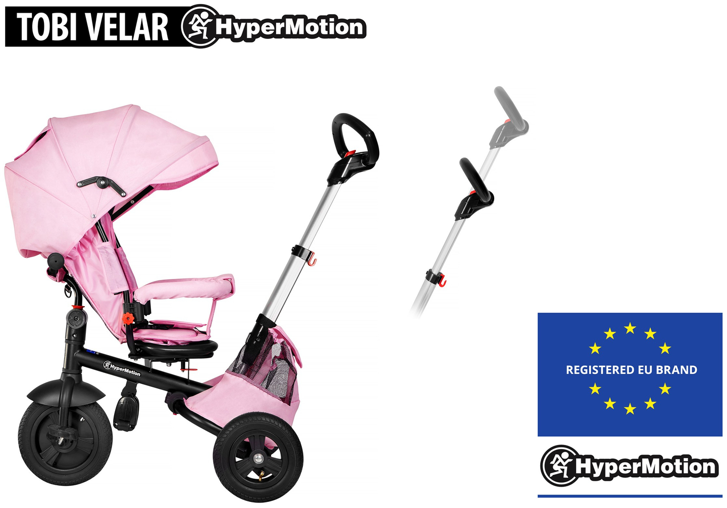 Tobi Velar triciclo + pellicola antipioggia - rosa