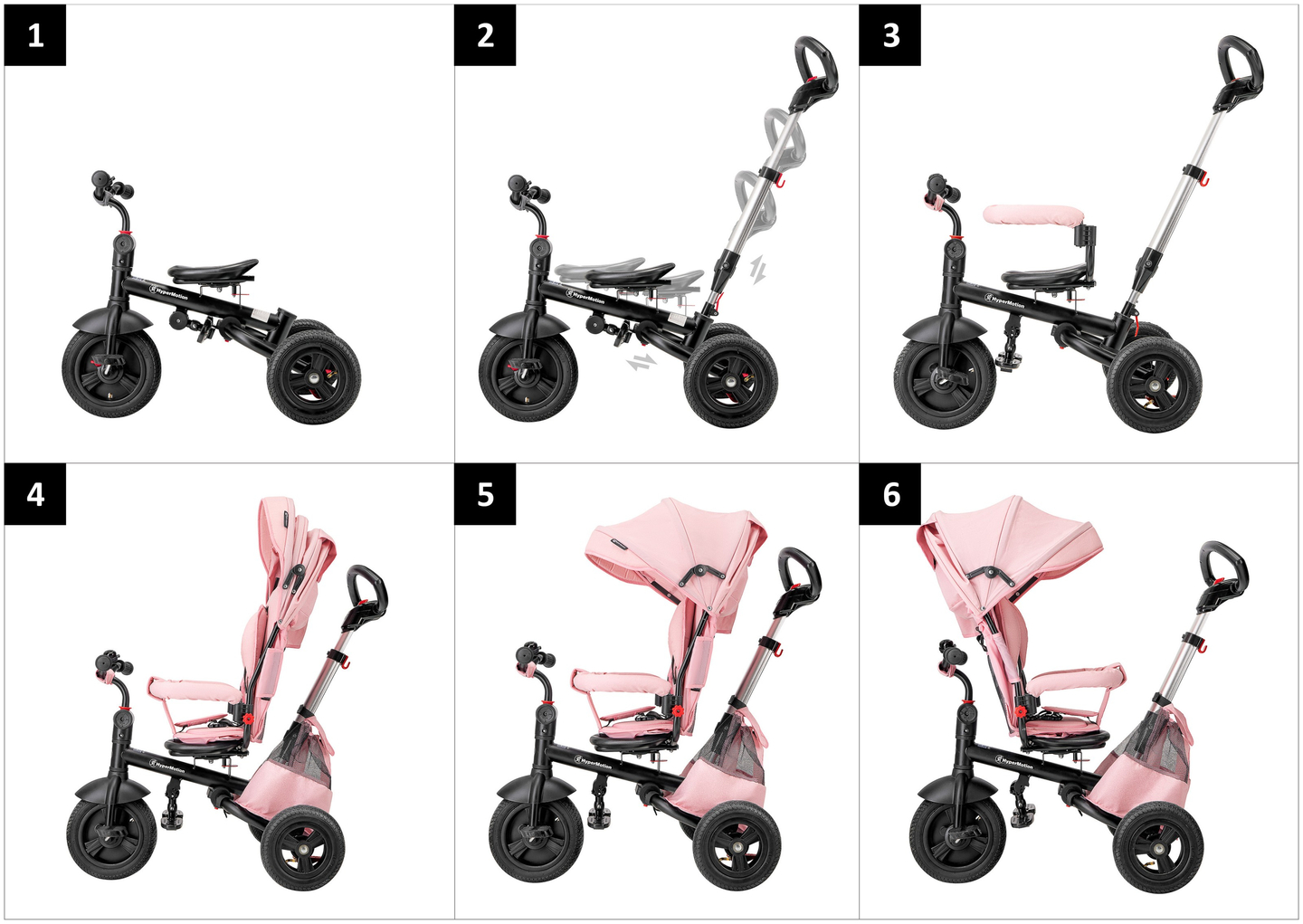 Tobi Velar triciclo + pellicola antipioggia - rosa