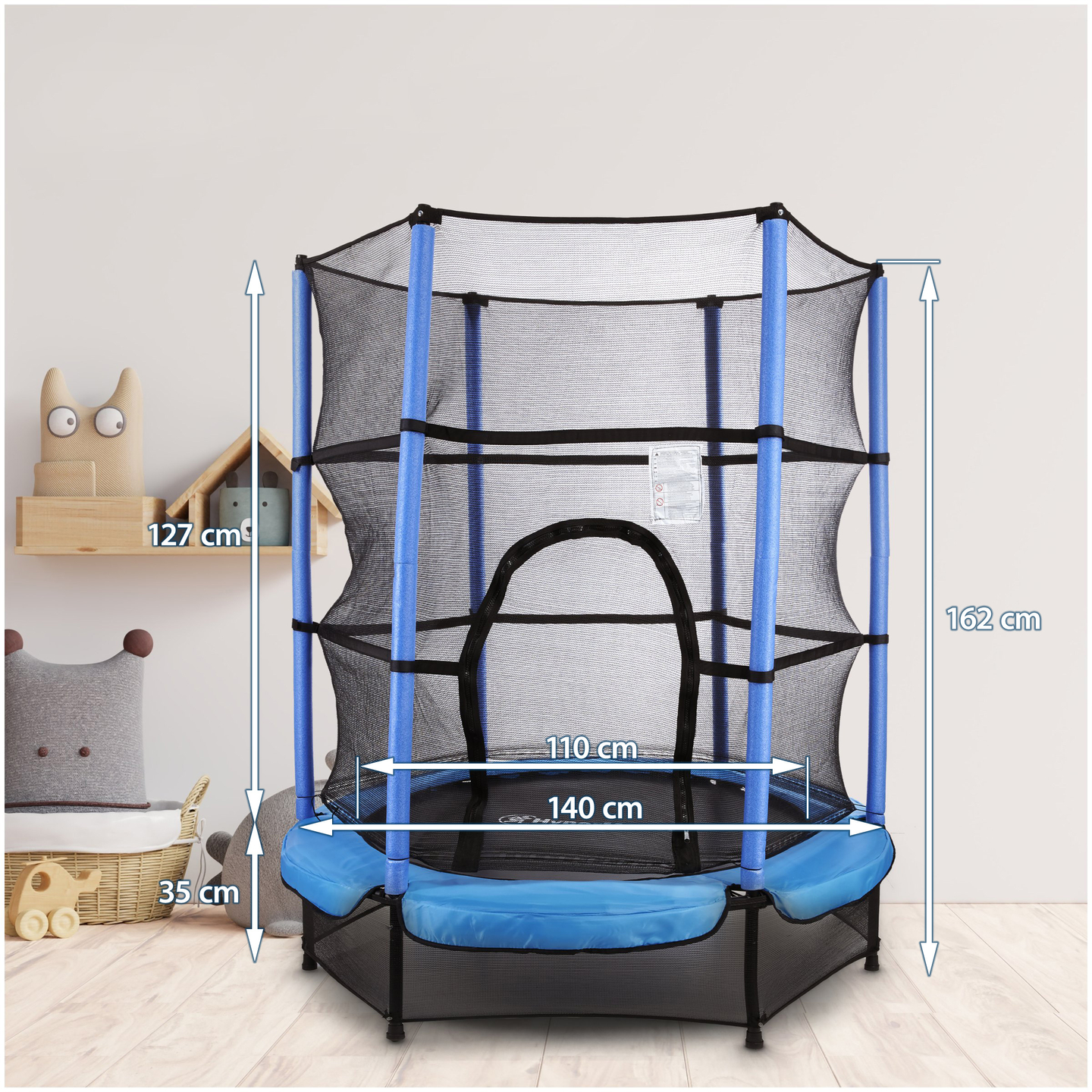 Trampolino domestico 140cm con rete di sicurezza - per bambini 3-6 anni