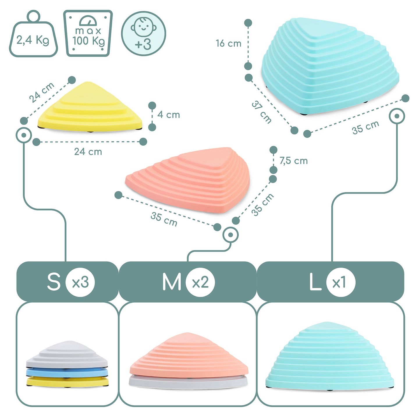 Pietre di bilanciamento colorate - 6 pezzi