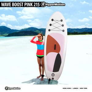 Tavola SUP gonfiabile per bambini Stand Up Paddle 215 cm con pagaia - HyperMotion WAVE BOOST PINK 215