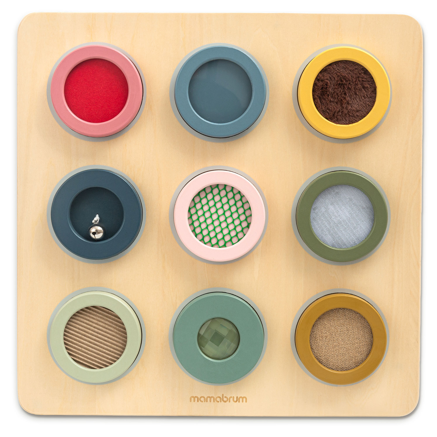 Tavola sensoriale Montessori in legno: 9 texture per scoprire e sviluppare il senso del tatto