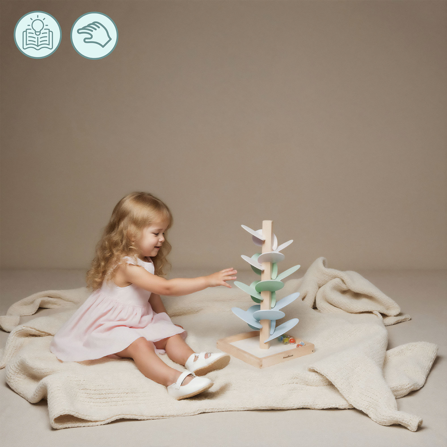 Culodromo in legno - albero sonoro con palline