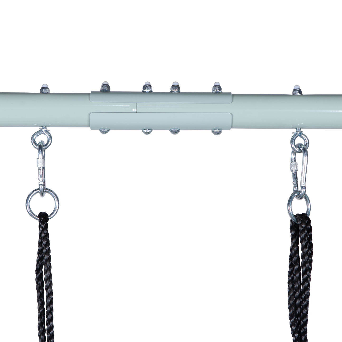 Altalena da giardino doppia con telaio e corde - seduta e nido di cicogna