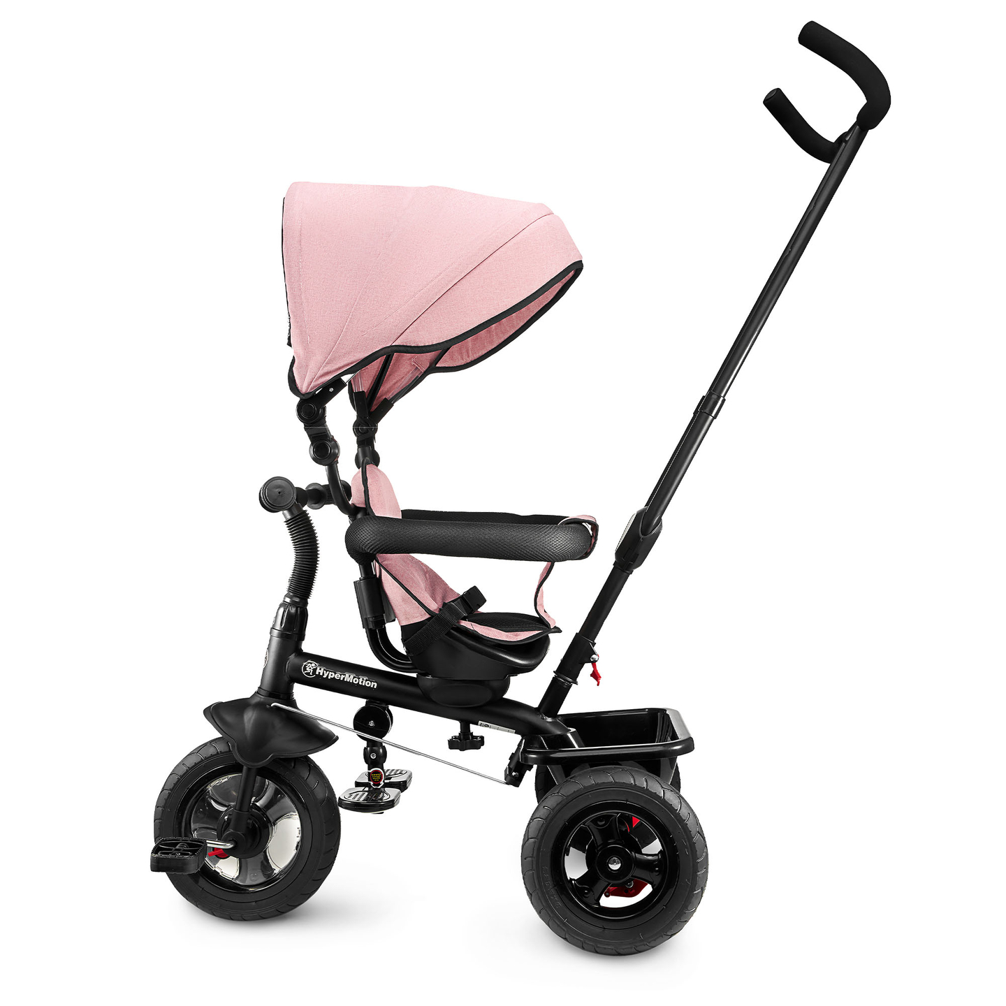 Triciclo per bambini 1-4 anni - TOBI FREY - colore rosa - girevole - ruote pompate + spintore
