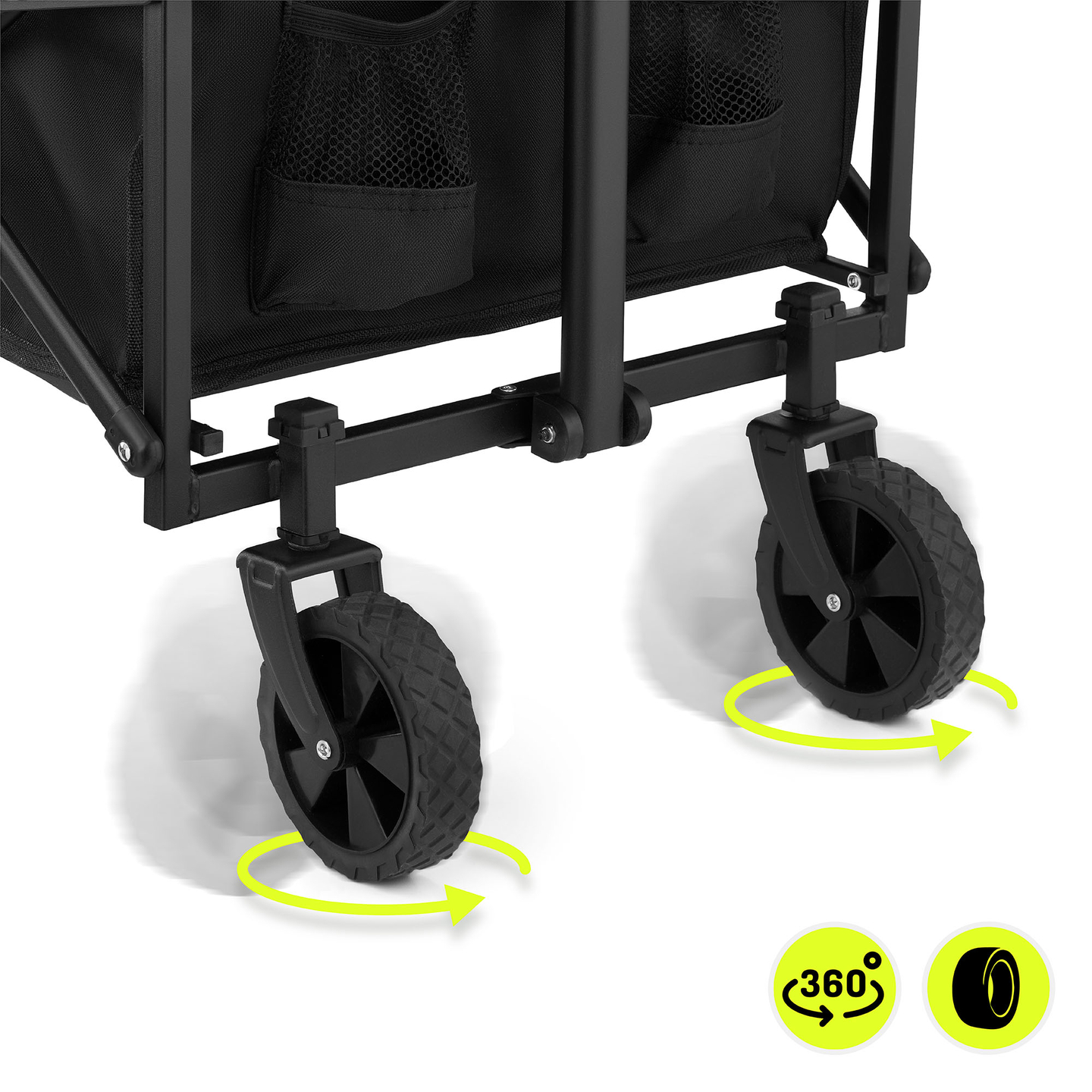 Carrozzina da spiaggia pieghevole HyperMotion - nero, 80 kg