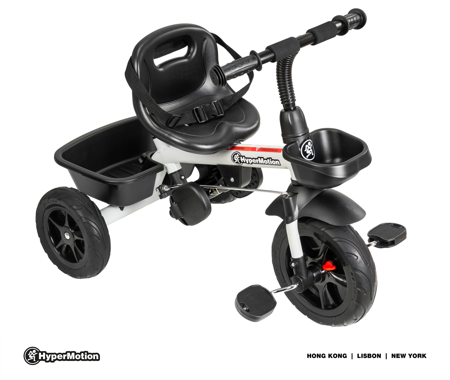 HyperMotion TOBI VECTOR triciclo - ruote gonfiabili eterne + barra di spinta. Colore: grigio chiaro.