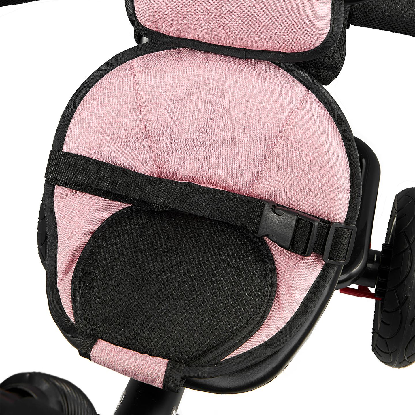 Triciclo per bambini 1-4 anni - TOBI FREY - colore rosa - girevole - ruote pompate + spintore