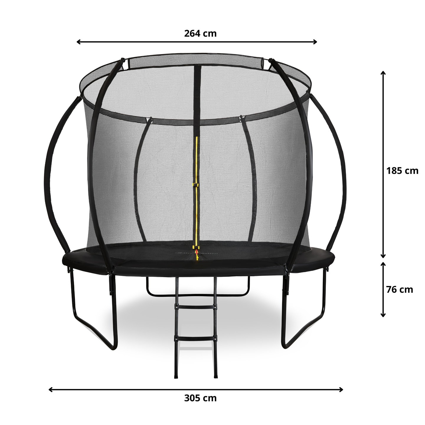 Trampolino da giardino XL per bambini HyperMotion - 305 cm 10FT - con scala e rete interna - per casa e giardino