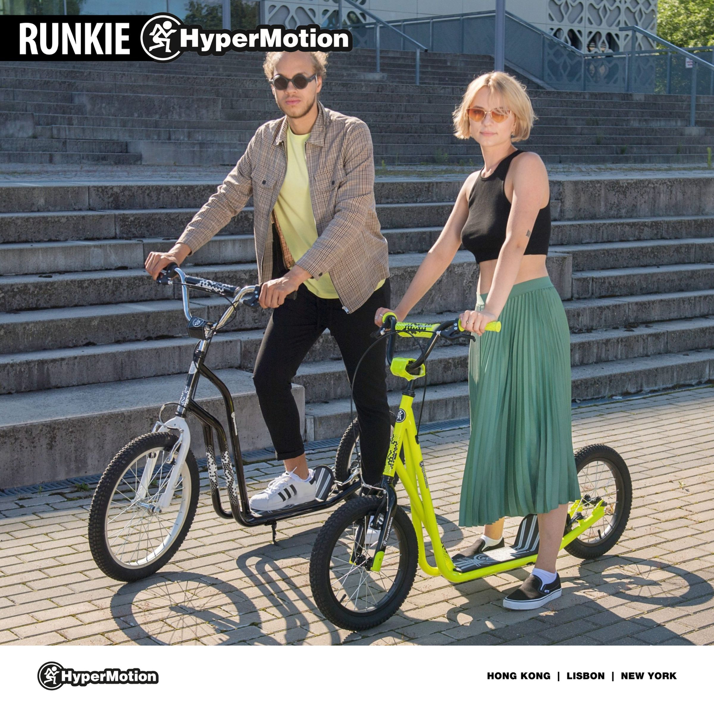 Monopattino da città Hypermotion RUNKIE con ruote gonfiabili da 40 cm (16'')
