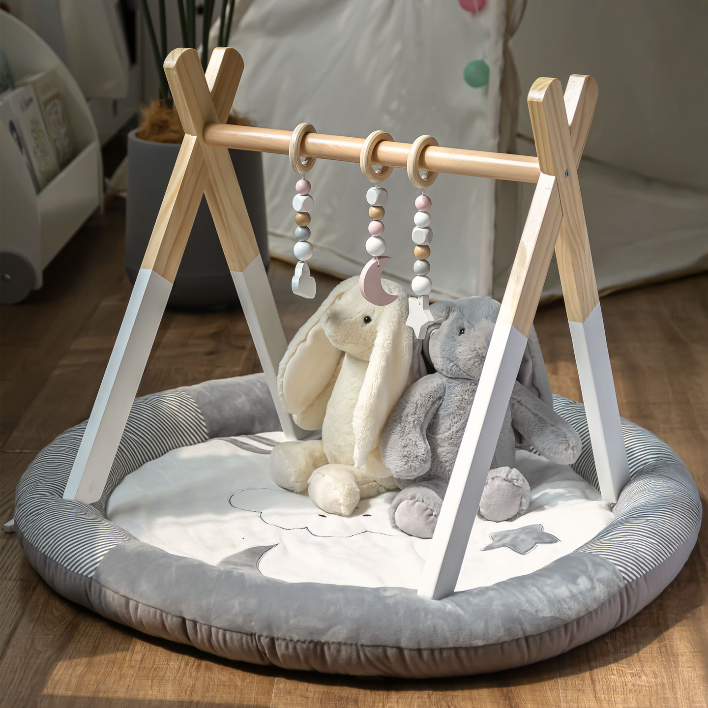 Baby Gym, stand educativo in legno - colore bianco