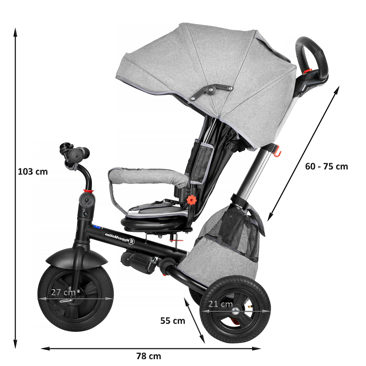 Tobi Velar triciclo + pellicola antipioggia - grigio