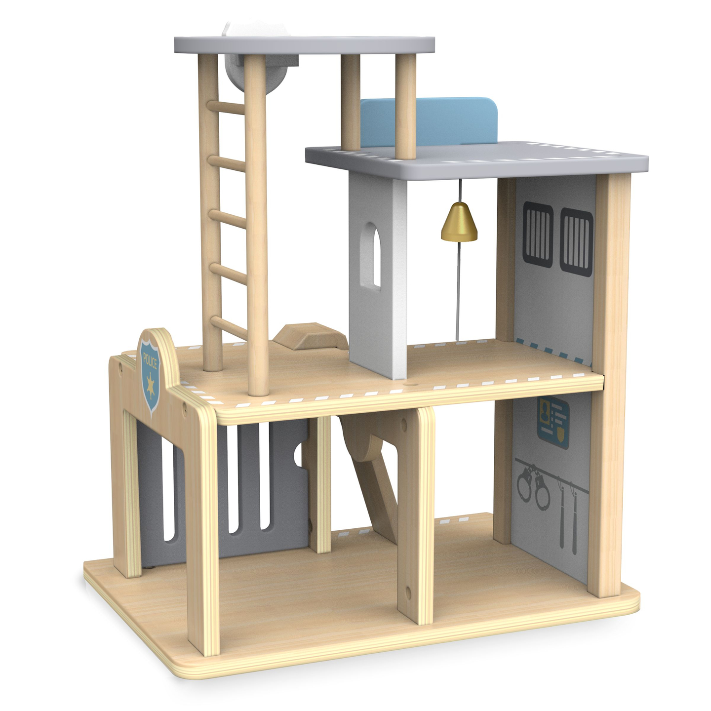 Stazione di polizia in legno con accessori