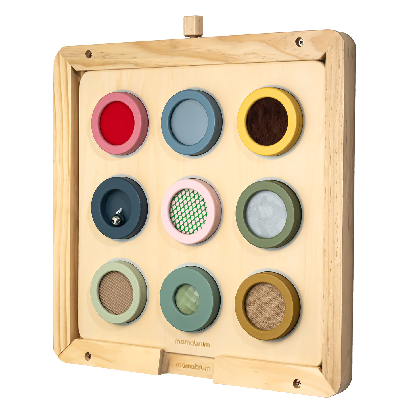 Tavola sensoriale Montessori in legno: 9 texture per scoprire e sviluppare il senso del tatto