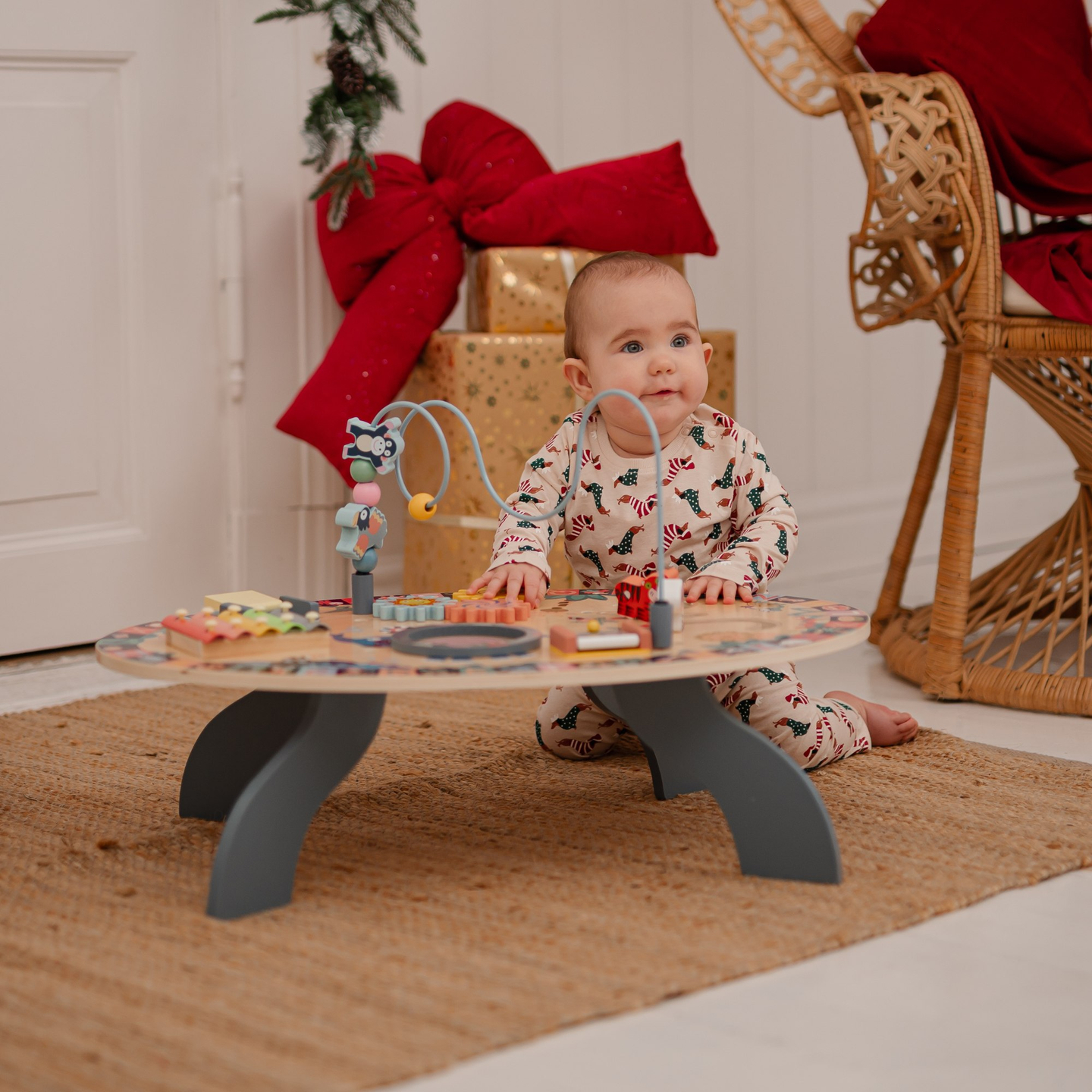 Tavolo didattico in legno 7in1, musicale, sensoriale