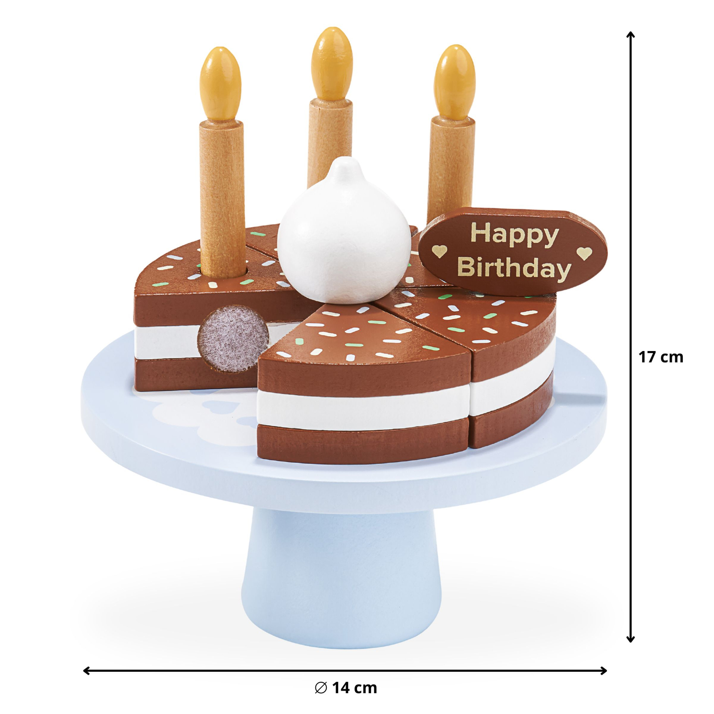 Torta di compleanno in legno da tagliare