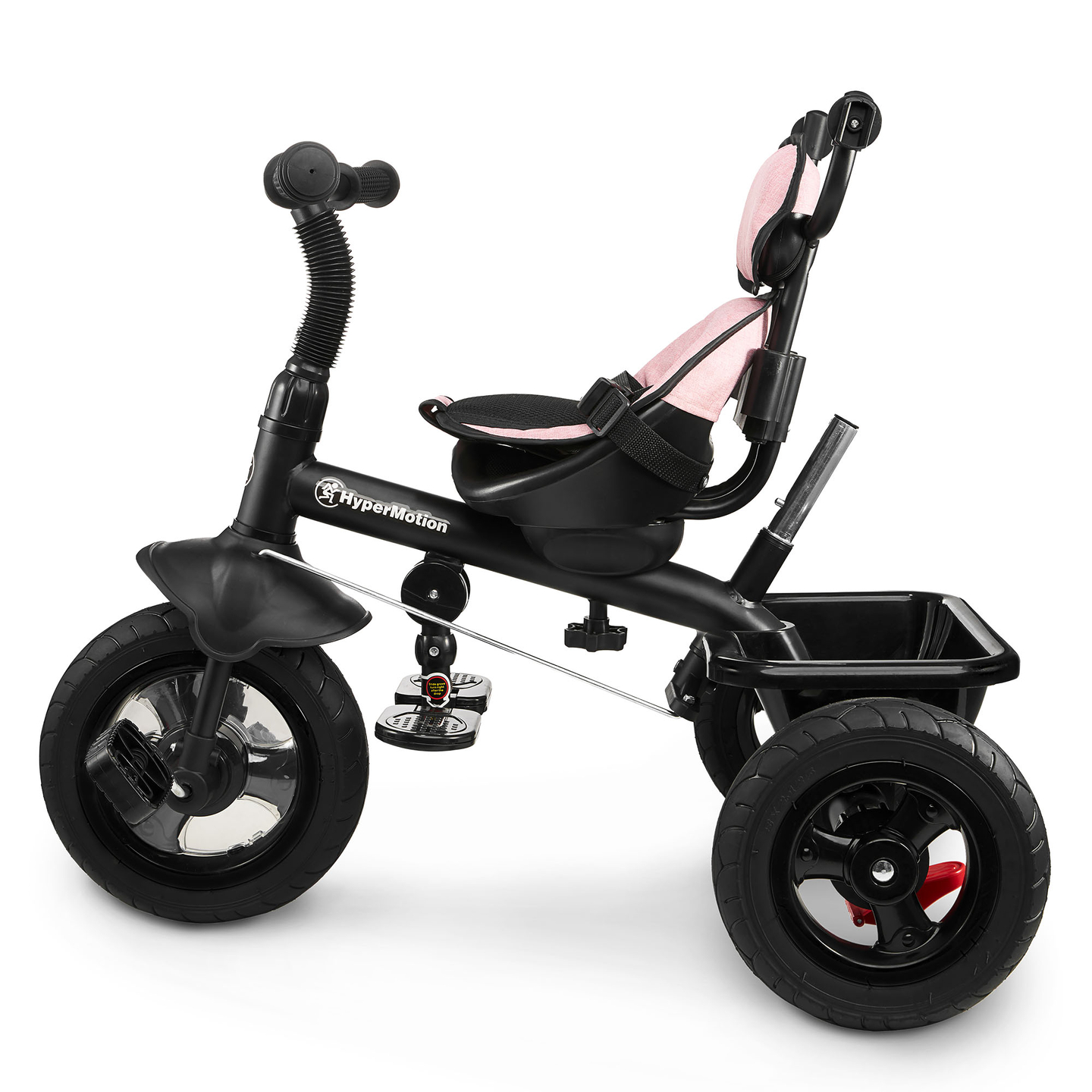 Triciclo per bambini 1-4 anni - TOBI FREY - colore rosa - girevole - ruote pompate + spintore