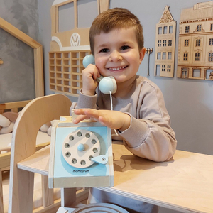 Telefono retrò in legno - menta
