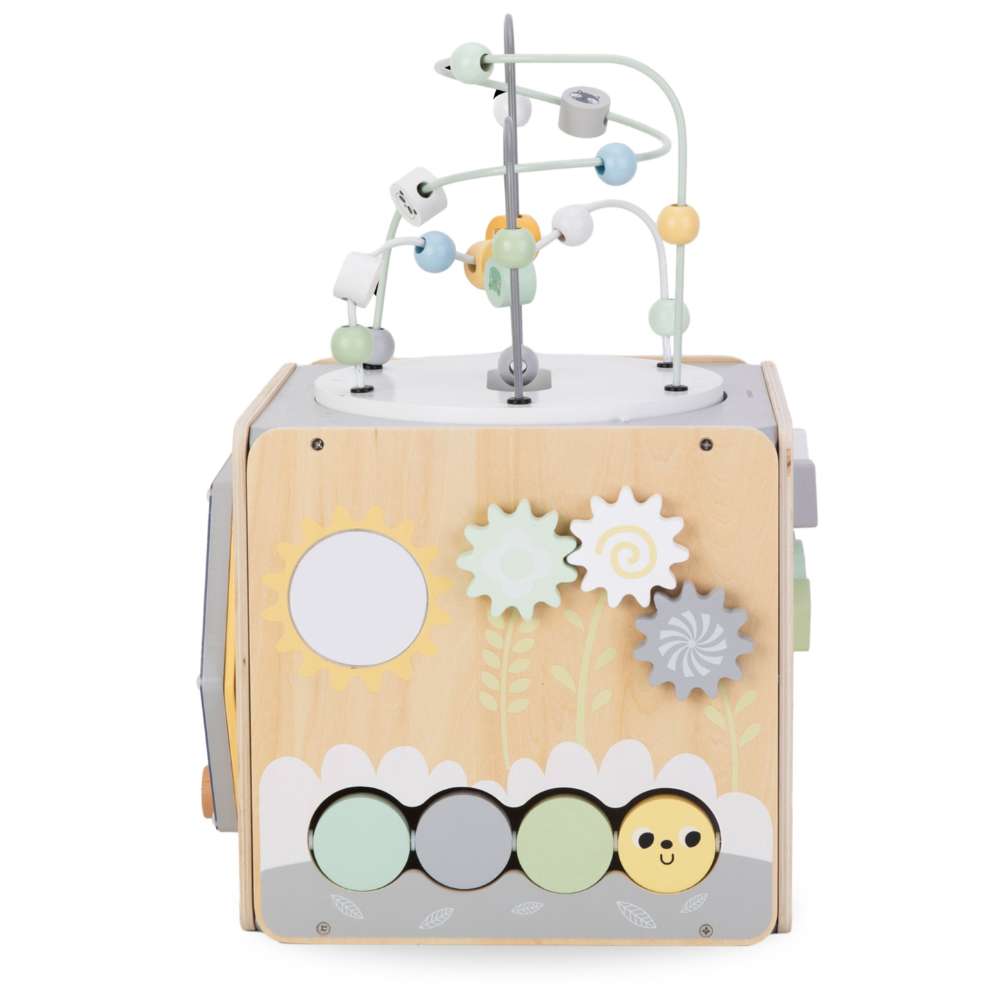 Cubo attività grande in legno con anello - Montessori