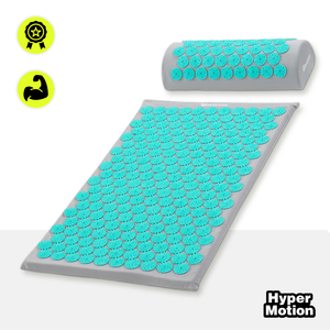Tappetino per agopressione con cuscino e fodera - 72 cm HyperMotion grigio-menta