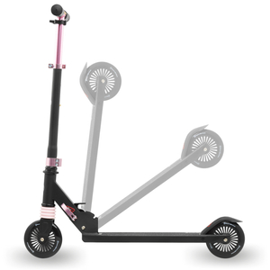 Monopattino a due ruote con ammortizzatore WALLY 4-9 anni da HyperMotion nero-rosa