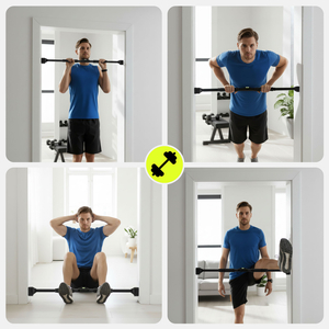 Barra per trazioni regolabile HyperMotion 74-100 cm, 200 kg, nera