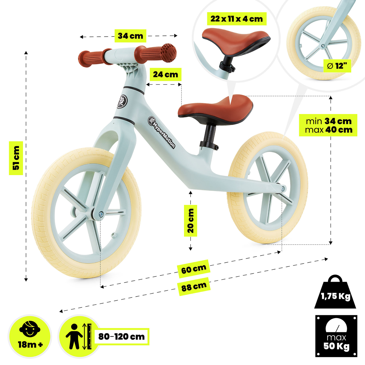 Bicicletta da fondo per bambini HyperMotion Marcelo - nuova di zecca