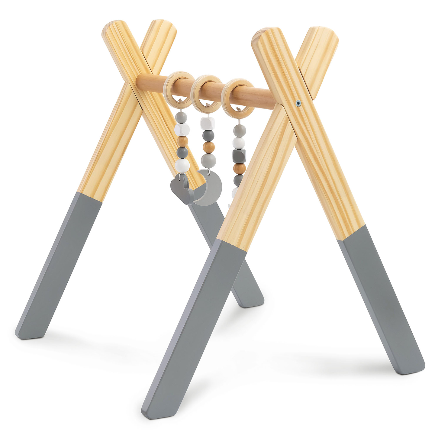 Baby Gym, supporto educativo in legno - colore grigio