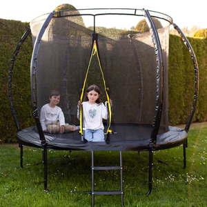 Trampolino da giardino per bambini HyperMotion - 244 cm 8FT - con scaletta e rete interna - per casa e giardino