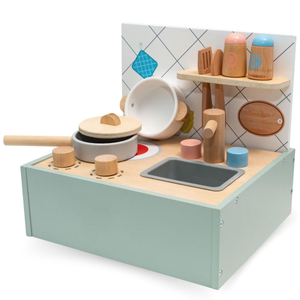 Mini cucina in legno con accessori - pieghevole