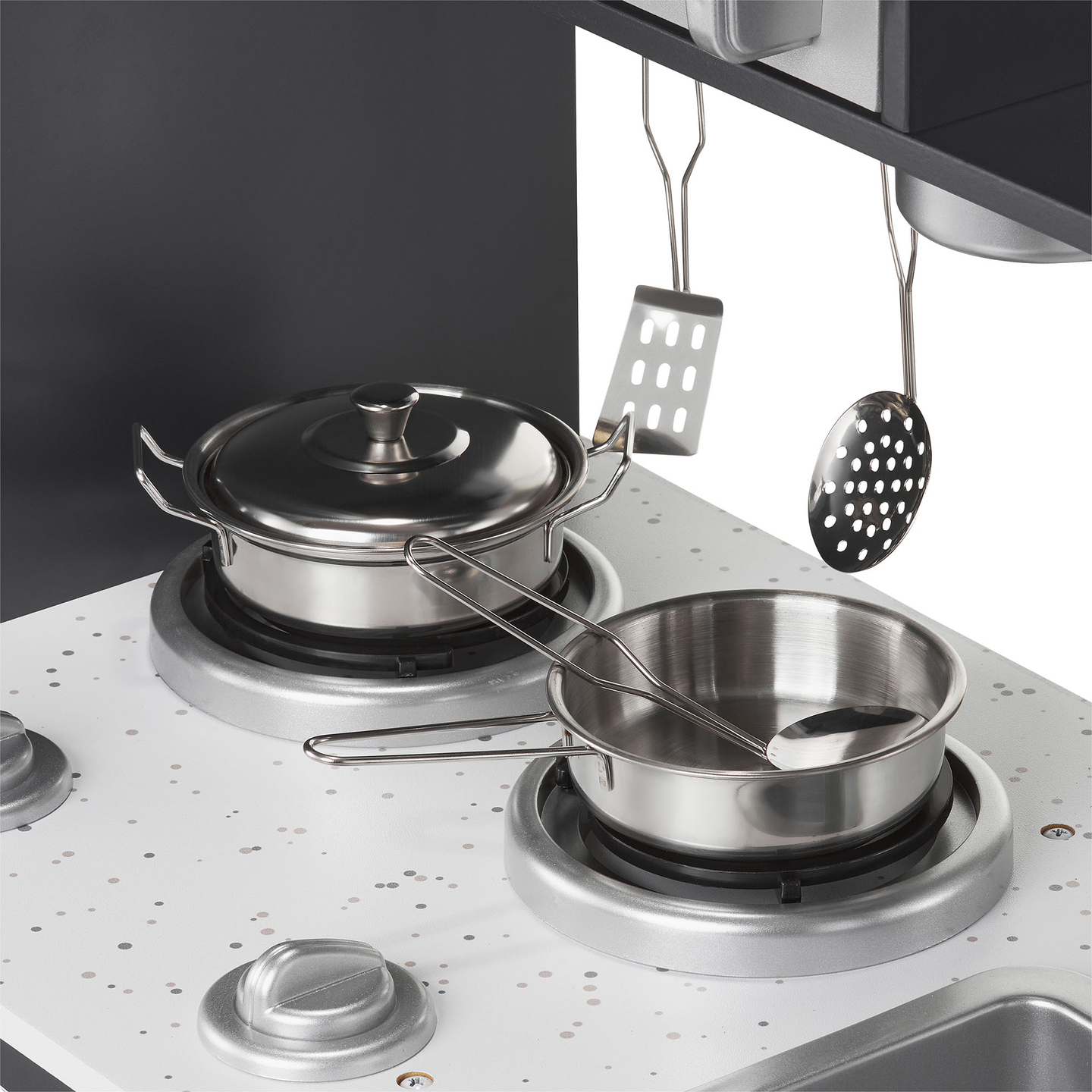 Cucina in legno XXL con illuminazione a LED, grembiule e accessori