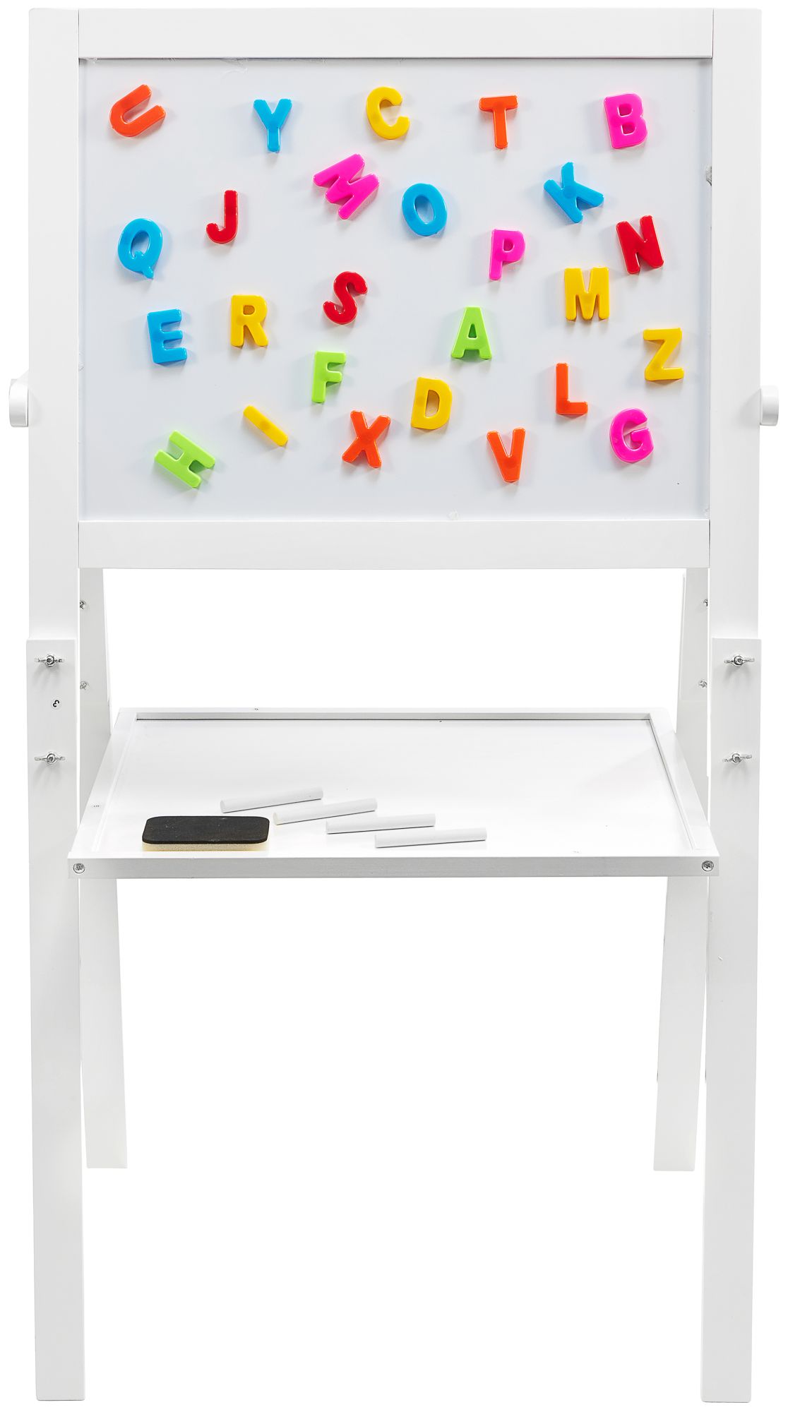 Lavagna educativa bifacciale: magnetica e con gesso - cancellabile a secco, in legno, per bambini, richiudibile